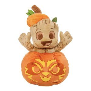 Disney Store Marvel Guardians of the Galaxy Groot Jack-o-Lantern Halloween Plush